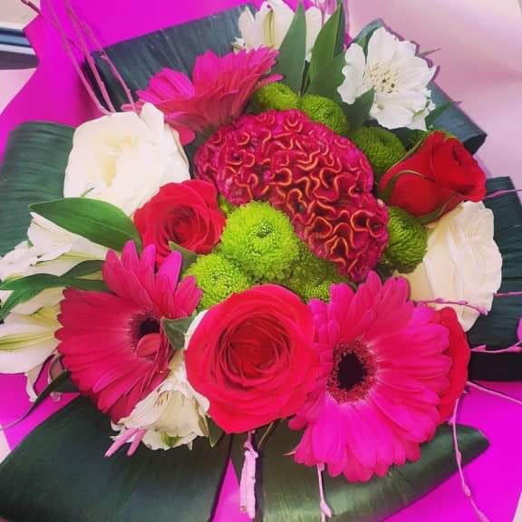 Vibrant mixed flower bouquet from a Lisburn florist