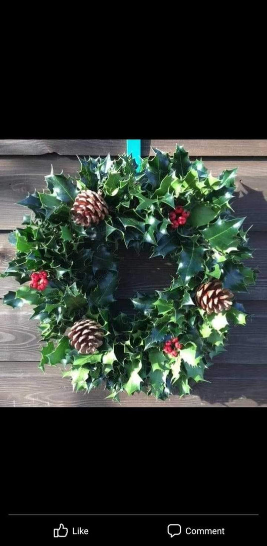 Christmas Wreath Pre-Order - Real Holly