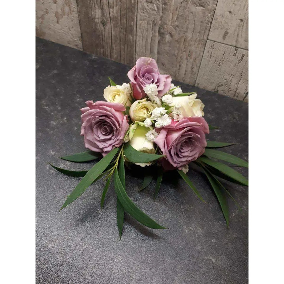 Corsage Belfast - Pink and White Roses, Large - Mandies Creations Florist
